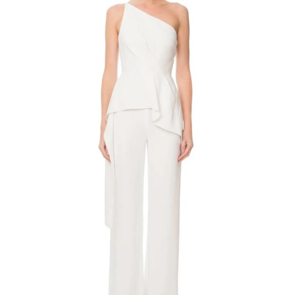 Roland Mouret Women's Charlesworth One-Shoulder White Jumpsuit - Picture 1 of 9